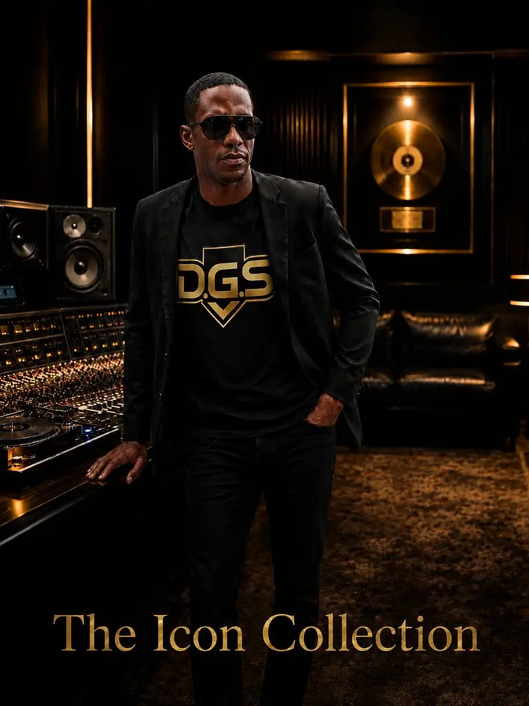 Champion® DJ GodSOUND Big Logo Heavyweight Tee | Black &amp; Gold