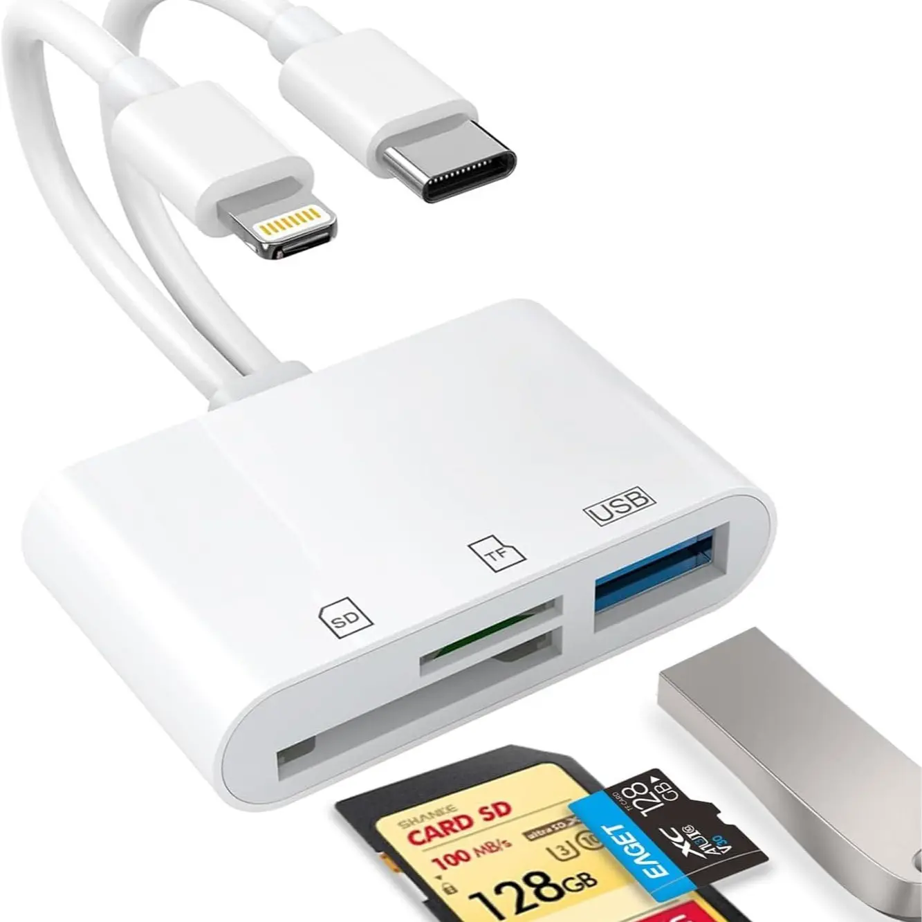 Lightning+Type C - SD+TF+USB