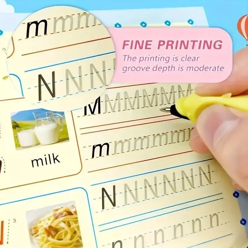 Full-English Groove Writing Practice Stickers, Drawing Pre-School Pen ...