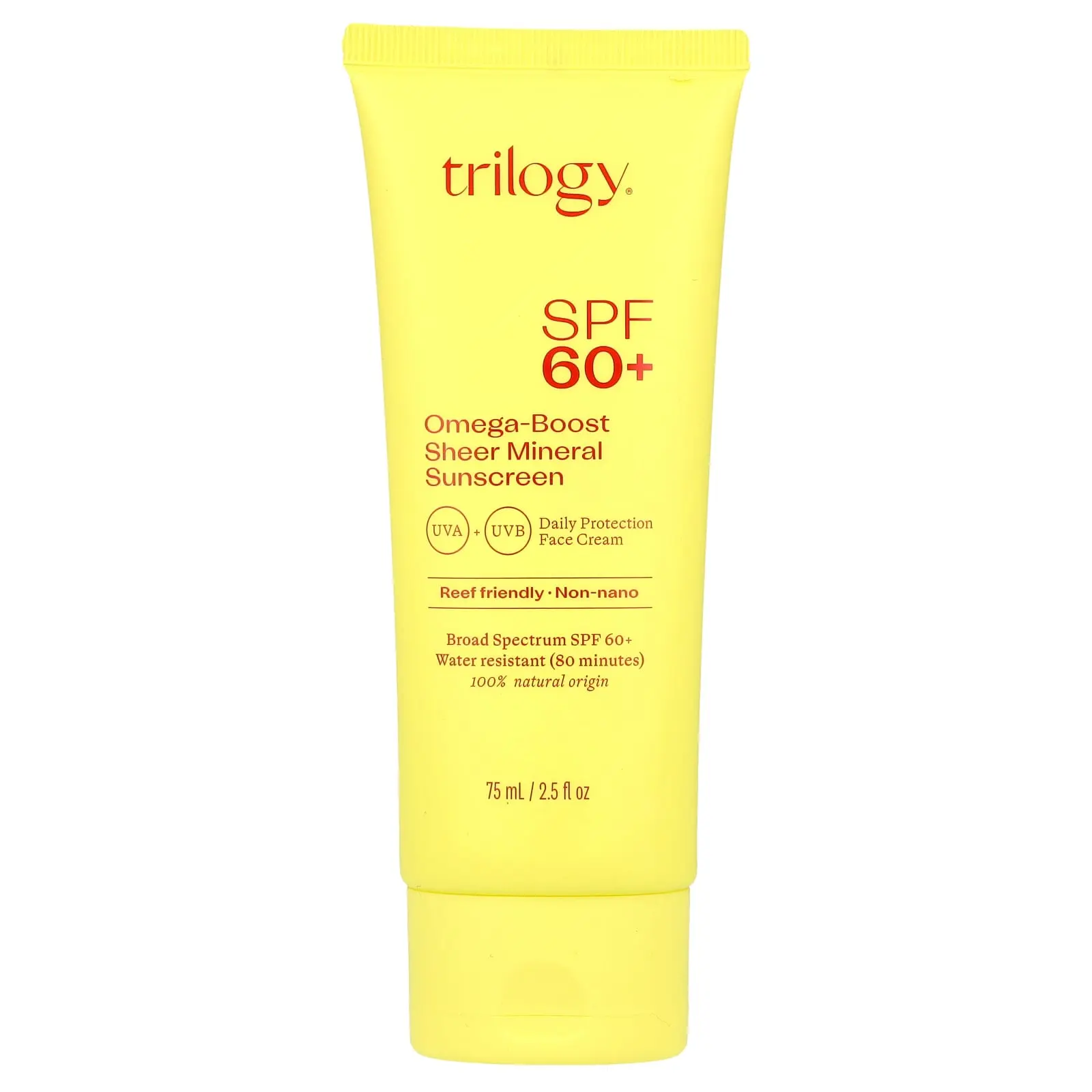 Trilogy Omega-Boost Sheer Mineral Sunscreen, SPF 60+, 2.5 fl oz (75 ml) | HSA/FSA Eligible