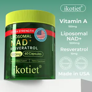 ikotiet Liposomal NAD+ Probiotic Dietary Supplement - Supports Brain Fog Clearing, Cognitive Function Enhancement, NAD+ Level Boosting; Liposomal Technology Ensures Maximum Absorption (60 Capsules)