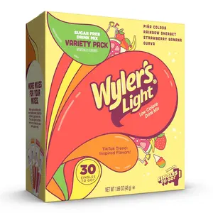 Wyler’s Light Island Flavors Drink Mix Variety Pack, Sugar Free Singles To Go Water Enhancer, Low Calorie Beverage Sticks, Piña Colada, Rainbow Sherbet, Strawberry Banana & Guava, 30 Count