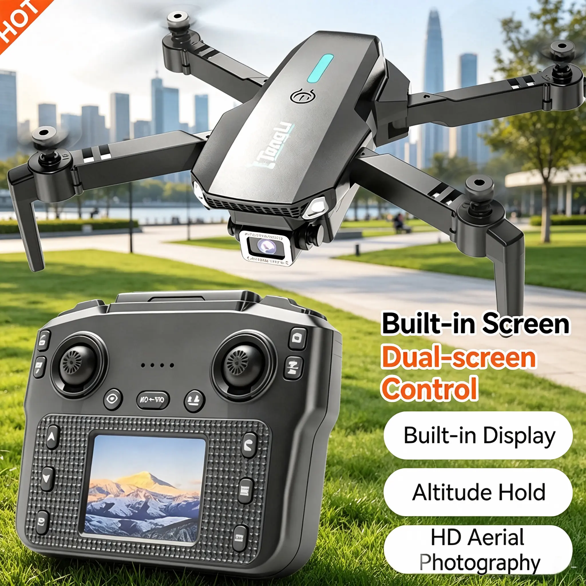 Tongli HD camera RC drone remote control drone for kids flying toy quadcopter long flight time gesture selfie 3 adjustable speed modes vacation hiking backyard garden RC aircraft birthday gift Thanksgiving gift