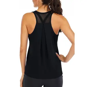 ICTIVE women’s workout tops — loose-fit racerback tank tops, mesh backless muscle tank tops, running tank tops