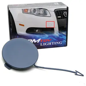 iJDMTOY Unpainted/Primed Front Bumper Tow Hook Cap Cover Replacement For Audi 2005-2008 B7 Model A4/S4 Standard Bumper