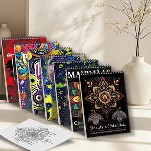 Mandala Pattern Coloring Book, 7 Counts/set Stress Relief Art Therapy Coloring Book, Kill Time Graffiti Painting Drawing Art Book, Creative Relaxation