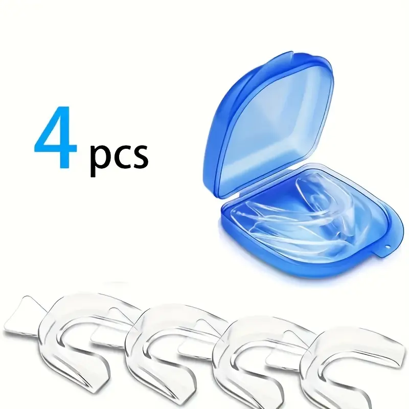 YYW1 4-Pack Silicone Mouth Guards, Transparent Breathable Design with Shock-Absorbing Dental Support, Boxing Training Gear Martial Arts