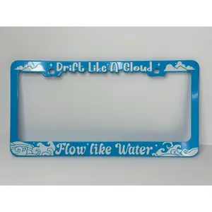 “Drift Like a Cloud” Powder-Coated Aluminum License Plate Frame with 3D Raised Lettering