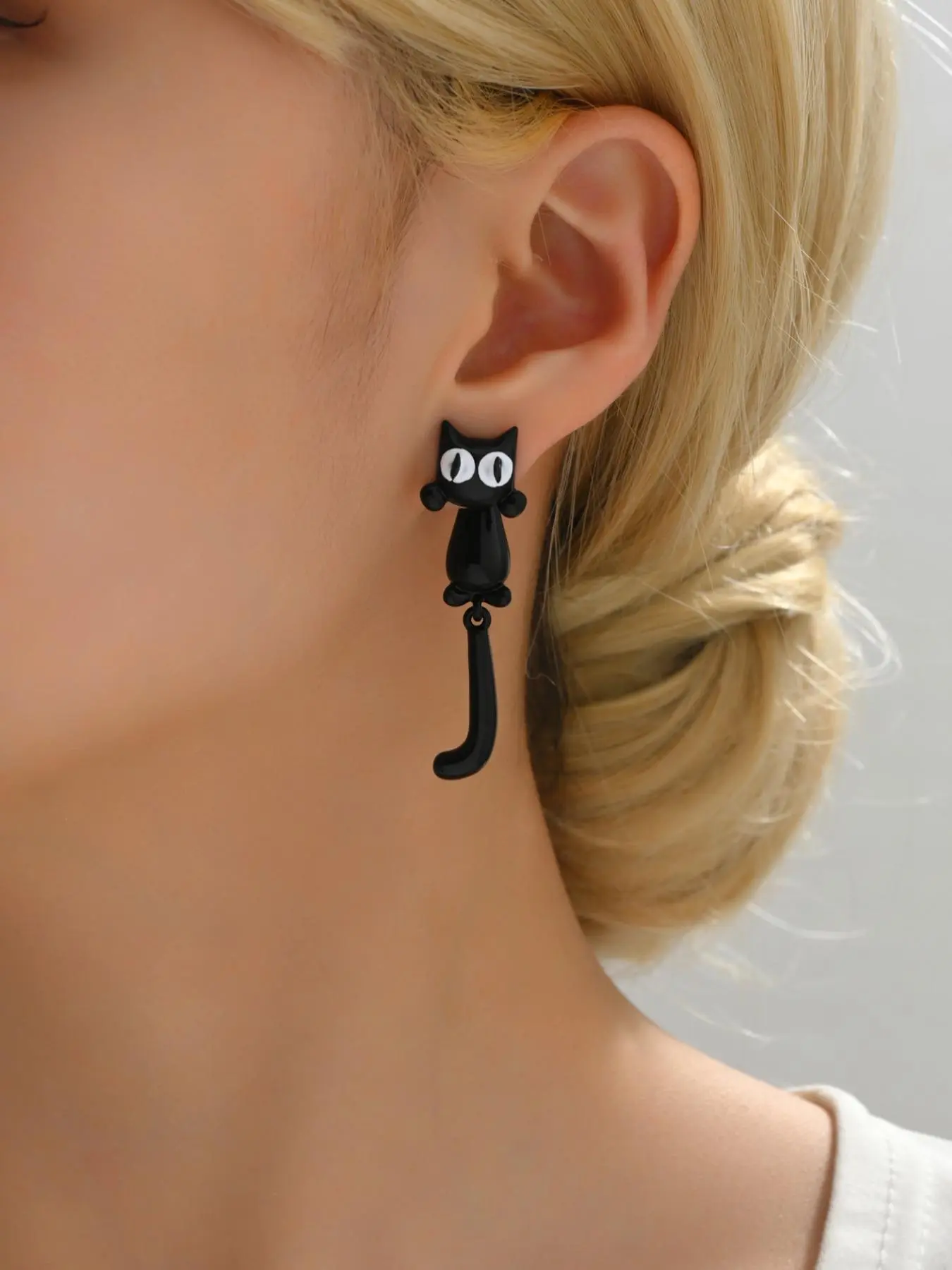 Cute Whimsical Cartoon Cat Design Dangle Earrings for Women, Creative Ear Piercing Jewelry for Daily Used, Fashionable Stud Earrings for Women, Cute Accessories, Ear Studs, Earrings Dangling