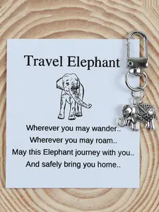 Cute Elephant Design Charms Keychain, Fashionable Metal Keychain for Women & Men, Trendy All-match Keychain for Birthday Lucky Gift, Keychains for Men