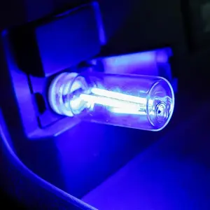 Car USB Night Light Touch Dimmable LED Filament Lamp Portable Compact Lighting Plug and Play Decorative Atmosphere Light for Car Bedroom Christmas Present