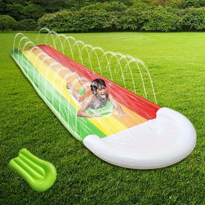 Water Grass Slide – Durable Outdoor Slide for Backyard, Birthday Parties, And Pools – Non-Toxic Gradient Colors Summer Park Slide, Suitable for Children And Group Activities – Sturdy Construction, Easy Setup Backyard Toys Lawn Water Slides