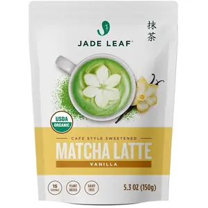 Jade Leaf Matcha Organic Vanilla Matcha Latte Mix - Lightly Sweet Japanese Matcha Green Tea Powder with Organic Cane Sugar for Café Style Blend, 5.3 Ounce / 150g (Pack of 1)