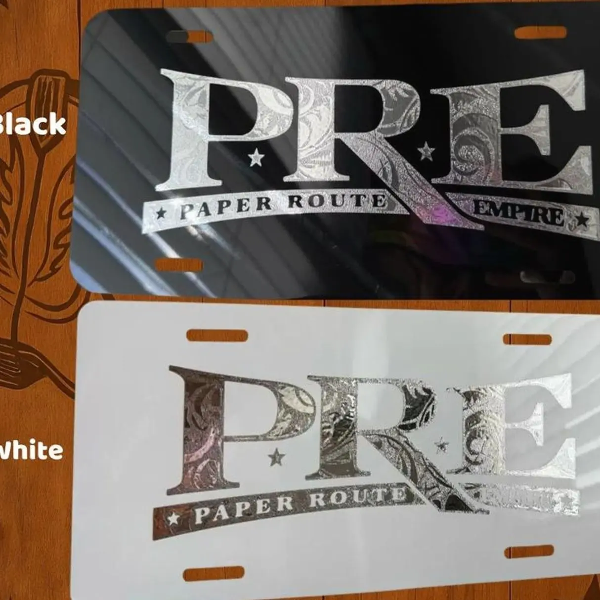 Black/White PRE License Plate, Truck Car tags