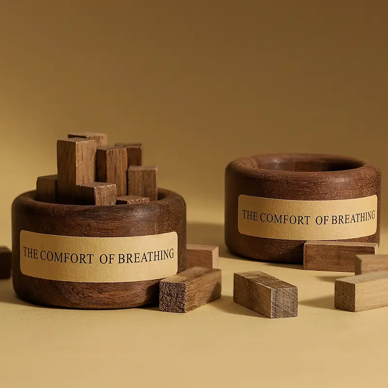 Creative Wooden Mini Log Stack Diffuser for Essential Oils – Car & Home Fragrance, Scenting Wood Diffuser