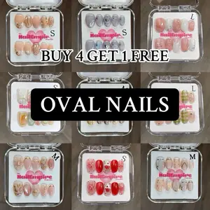 OVAL NAILS | The Nail Empire | 10pcs Press On Nails | Square nails | Coffin nails | High Quality |