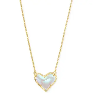 Kendra Scott Ari Heart Adjustable Length Pendant Necklace for Women, Fashion Jewelry