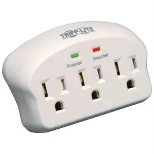 Tripp Lite 3-Outlet Surge Protector with 3-Prong Plugs, for Home Improvement Electrical Sockets & Accessories, Three-Prong Plugs