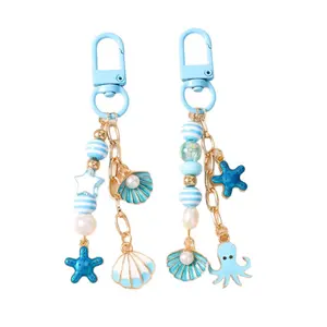 New Beaded Ocean Animal Keychain — Starfish, Seashell, and Charm for Bags