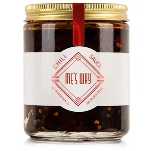 MẸ'S WAY Vegan Chili Sauce - Handcrafted Small-Batch, Gluten-Free, Non-GMO Hot Sauce - Made in USA - 8oz - Keto, Paleo, Organic, No Preservatives - Great for Tacos, Ramen, Wings & More - Artisan, Spicy, Umami Flavor