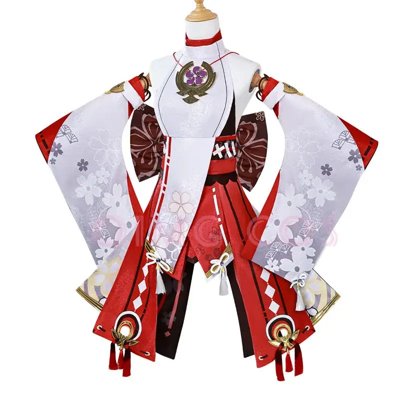 High Quality Yae Miko Cosplay Costume Uniform Jacquard Fabric Wig Anime Chinese Style Halloween Costumes for Women Game