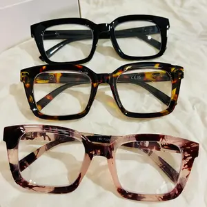 RESJOK 3 Pack Tortoiseshell Reading Glasses  Blue Light Blocking Readers Oversize Oprah Square Anti Glare Reading Glasses for Women & MenEyestrain Spring Hinge Trending Eyeglasses Lightweight