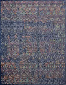 Nourison Home Ankara Global ANR08 Navy Multicolor Transitional Power-loomed Rug