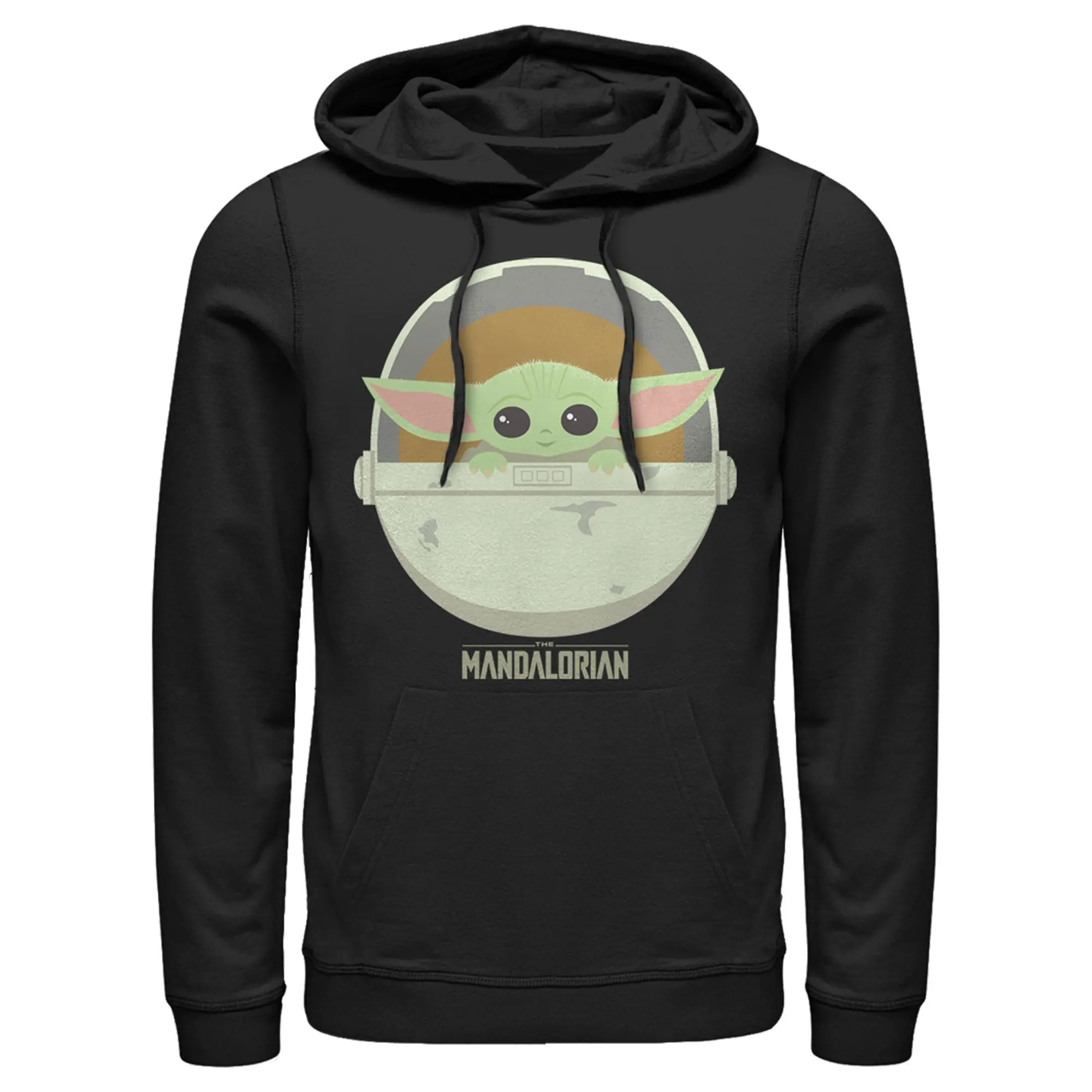 Men's Star Wars The Mandalorian The Child Cartoon Art Bassinet Pull Over Hoodie
