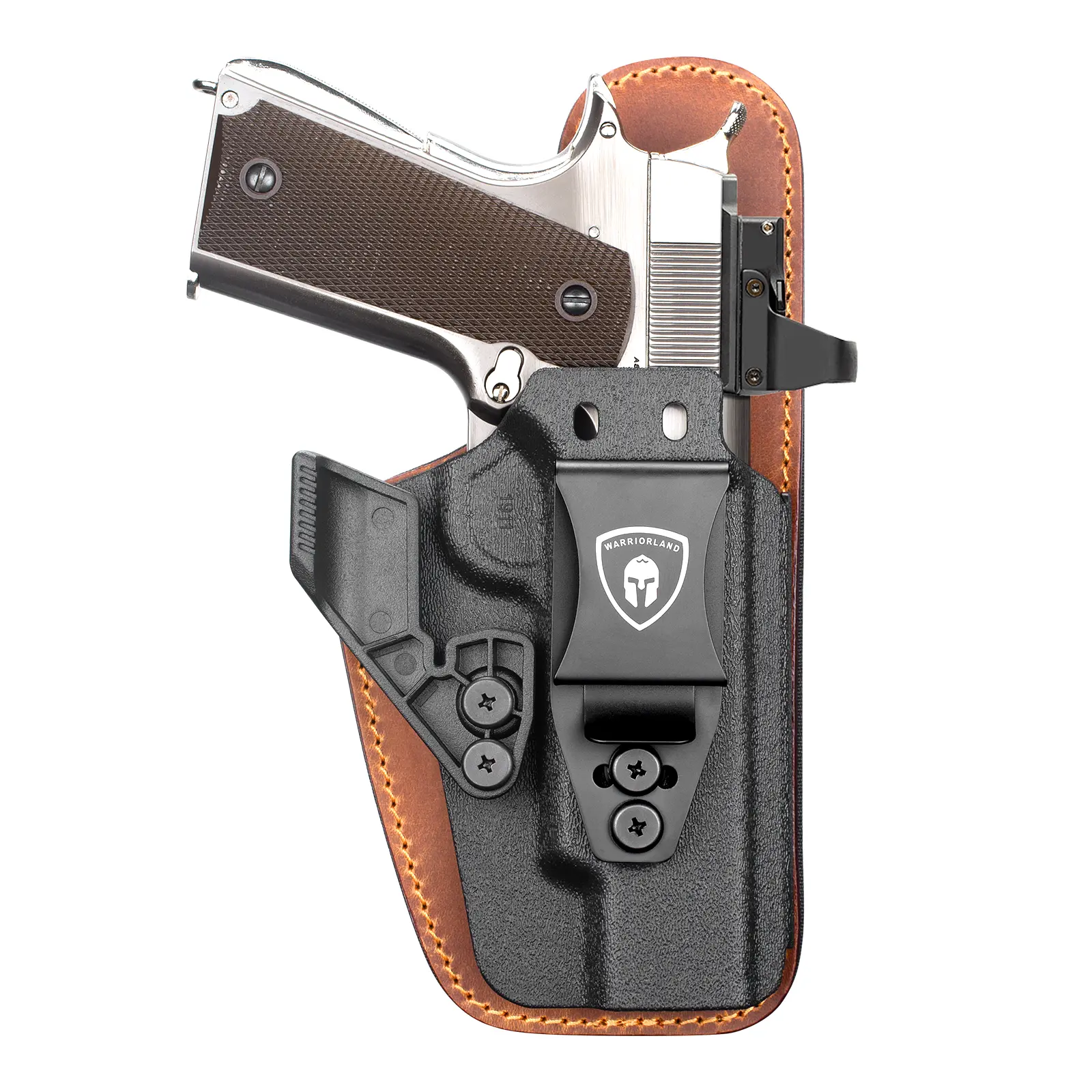 WARRIORLAND IWB Hybrid Holster — Compatible with Colt 1911 Series: Colt 1911-5, SP1911, T1911 (Non-Rail & With Rail), Sig Sauer 1911 (Railed), SP Armory Operator (1911, Railed) — Concealed Carry, Claw / Optics Cut, Right Hand