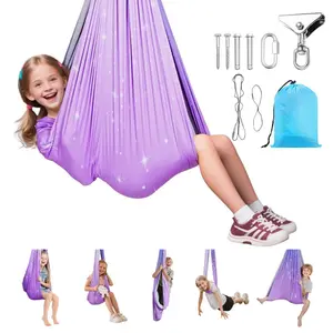 VEVOR Aerial Yoga Hammock, 300 lbs Load Aerial Silk, Yoga Swing with Nylon Fabric, PE Zipper Bag for Parent - Child Interaction, Strengthen Muscles Improve Practice, Hammock and Swing ComboVEVOR Super Brand Day