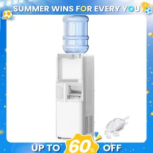 Antarctic Star 3-in-1 Hot and Cold Water Cooler Chiller System Dispenser with Built-in Ice Maker, for 3 to 5 Gallon Bottle Water Dispenser，with Child Safety Lock，White summerwins