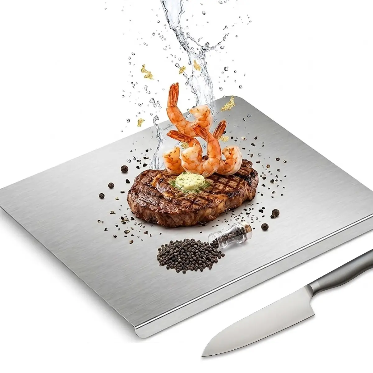 Stainless Steel Chopping Board, Non-slip Kitchen Chopping Board, Kitchen Cutting Board, Kitchen Accessories, Household Kitchen Gadgets #Summervibes