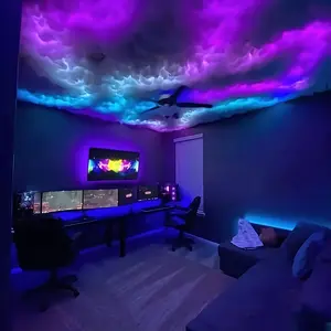 1single16Ft 3D Thunder Cloud Light, DIY Decorative Background Atmosphere Game Household Lighting Light Eid Al-Adha Mubarak-74