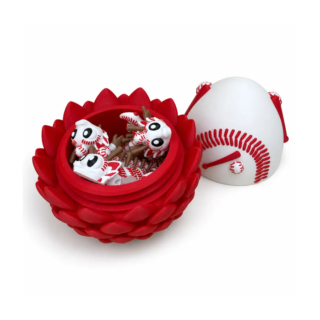 Baseball Basketball Football Dragon Egg, 3D Printed Articulated Flexi Fidget, Sports Desk Toy Gift