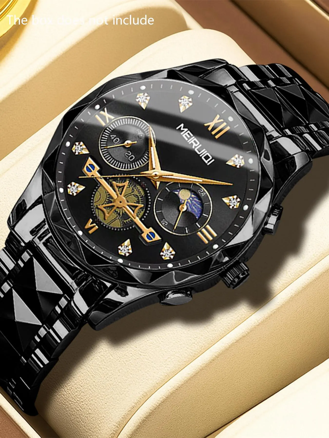 A popular men's multifunctional dual calendar waterproof night light high-end business fashion casual analog quartz watch Quartz Wristwatch Luminous Fashionable Watch