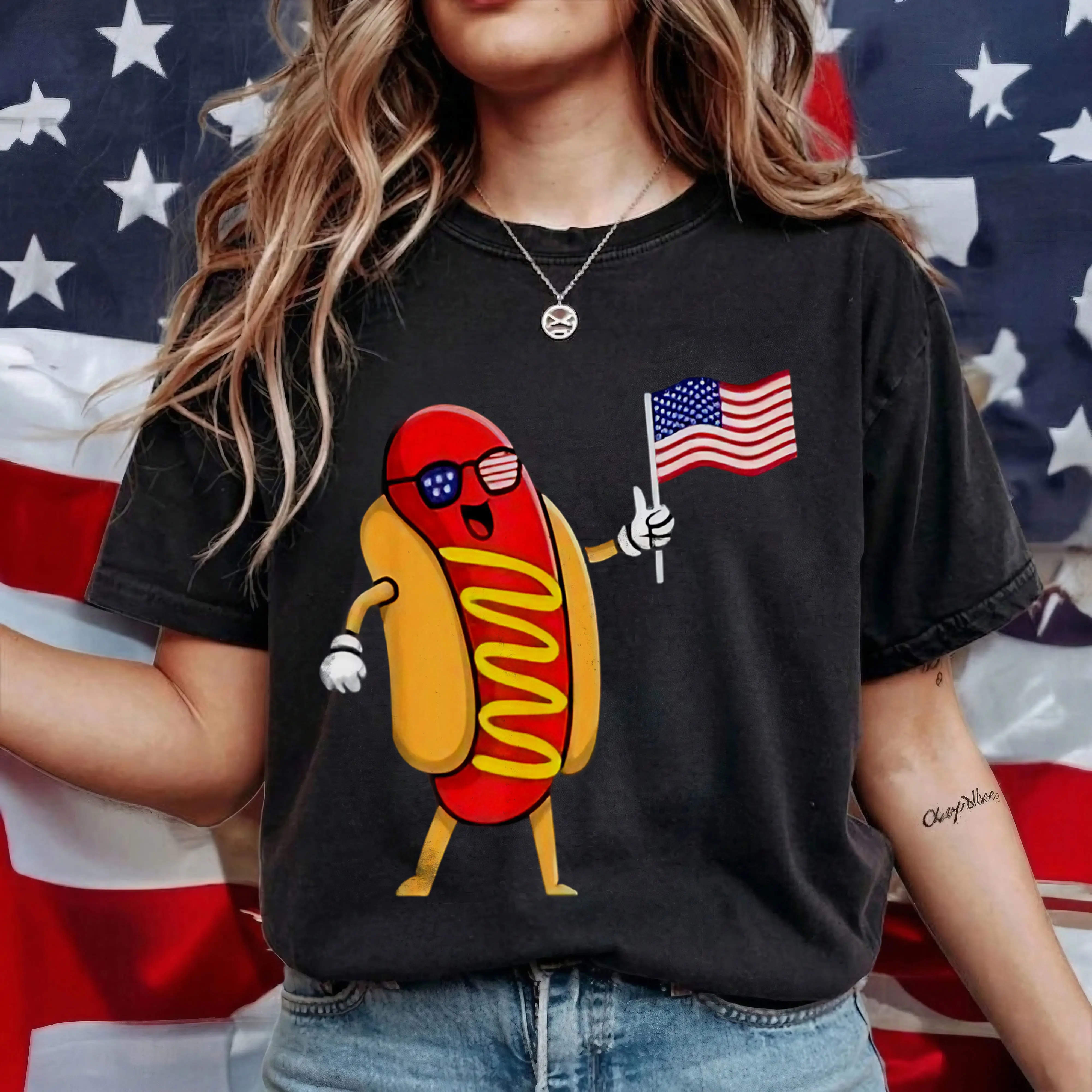 4th of July Hot Dog Hotdog 4th of July Shirts Boys Men Women T-Shirt