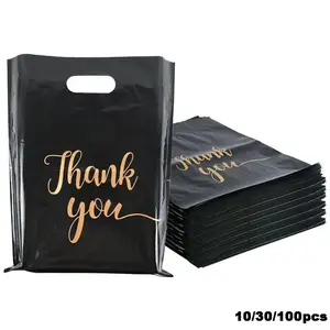 Thank you Letter Pattern Gift Bag, Creative Letter Flat Pocket Handheld Plastic Gift Bag for Wedding Birthday