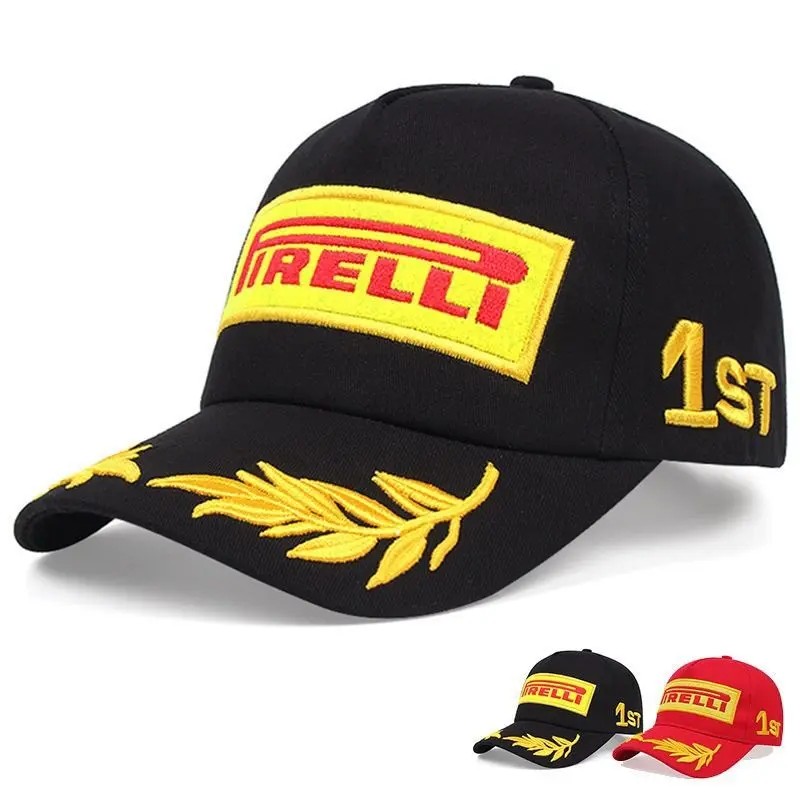 Ferrari F1 Racing Fleet Hat Embroidery Embroidered Logo Baseball Caps, Outdoor Sports Cycling Cap, Compatible with Ferrari Models F430, 458, 488, 599, 612, Ff, F12