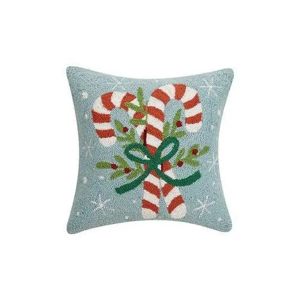 Double Candy Cane Decorative Throw Pillow