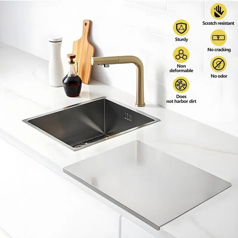 Stainless Steel Chopping Board, 1 Count Durable, Easy-to-Clean Cooking Cutting Board, Practical Kitchen Workstation Accessory for Home, Cutting Boards for Kitchen