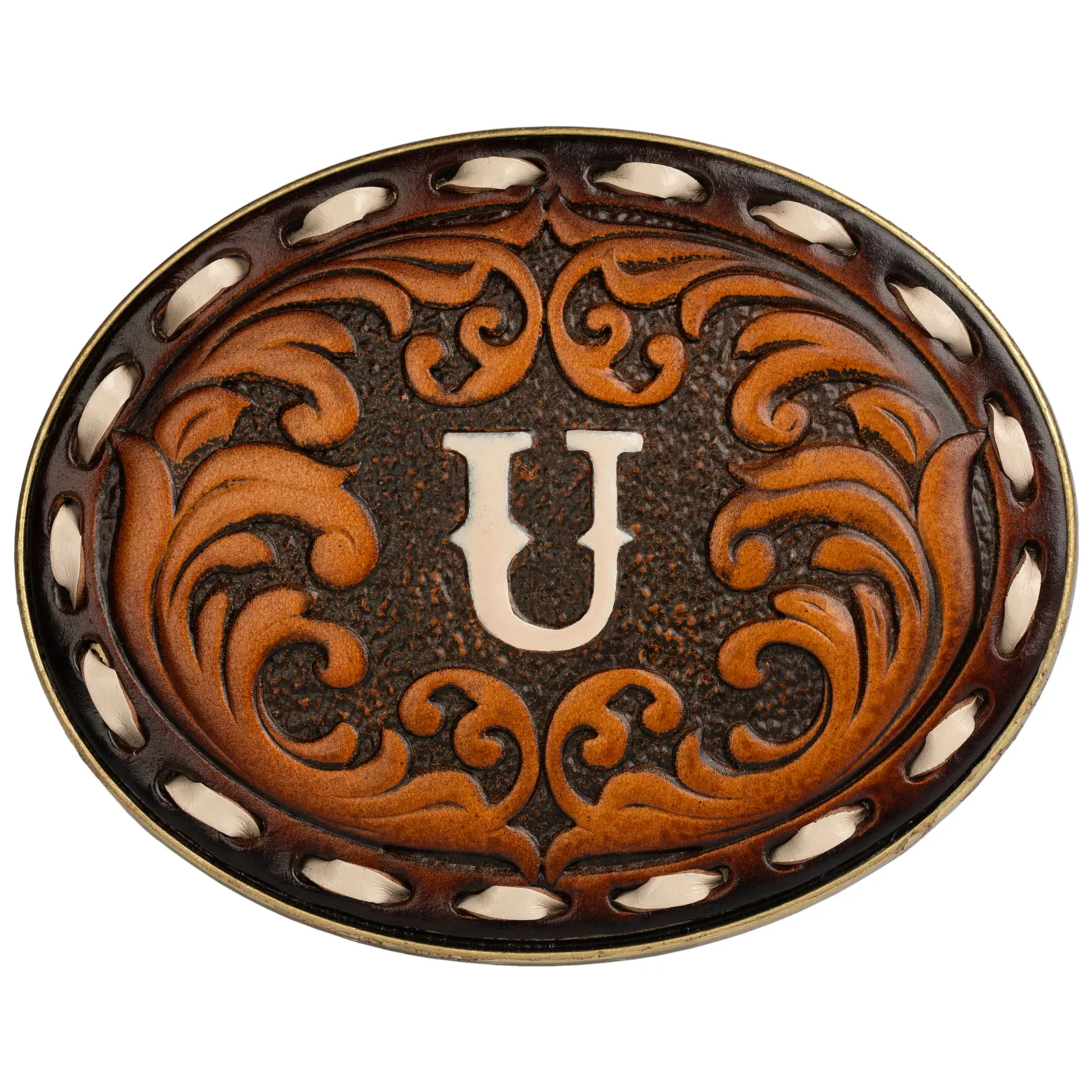 Western Belt Buckle for Cowboy & Cowgirl - Handmade Leather Engraved Initial Letter (A-Z)  - Western Style Accessory，Handcrafted Bespoke Belt Buckle，Cowboy Belt Buckle，Belt Buckles men，Western Belt Buckle,Texas Belt Buckle,Gift for Cowboy