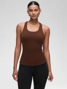 CRZ YOGA Butterluxe Workout Tank Tops for Women Built in Shelf Bras Padded - Racerback Athletic Spandex Yoga Camisole