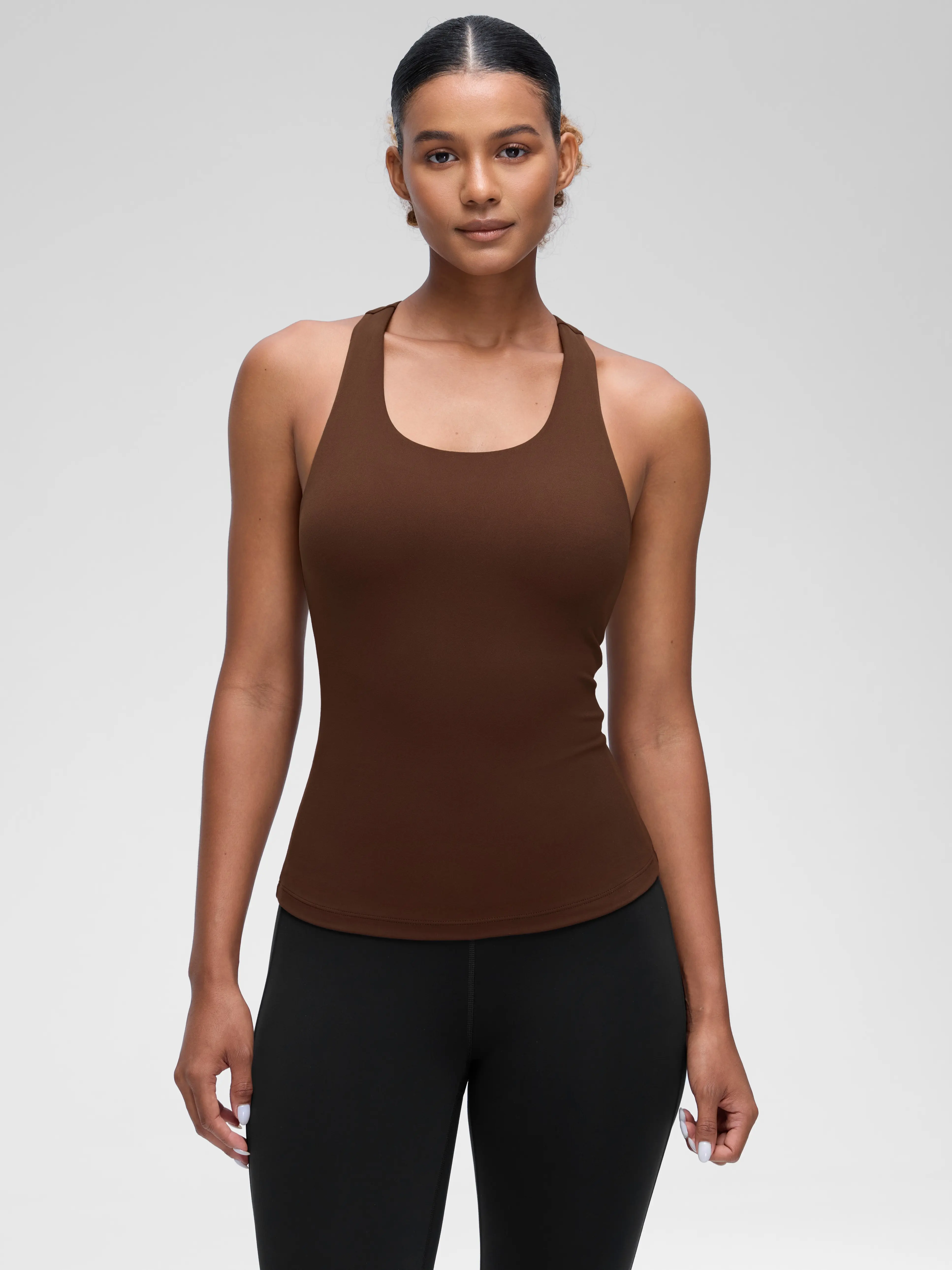 CRZ YOGA Butterluxe Workout Tank Tops for Women Built in Shelf Bras Padded - Racerback Athletic Spandex Yoga Camisole
