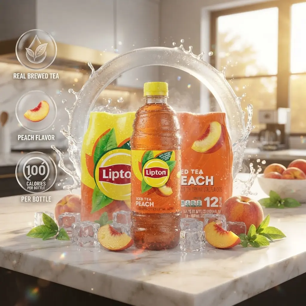 Lipton Peach Iced Tea, 16.9 Fl Oz Bottles (Pack of 12)