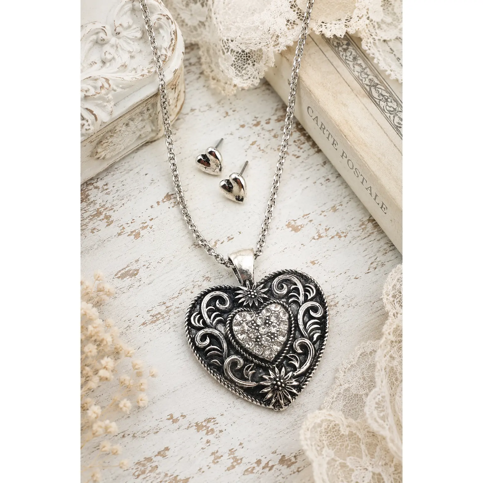 Heart of Yesterday - Antique Silver Necklace