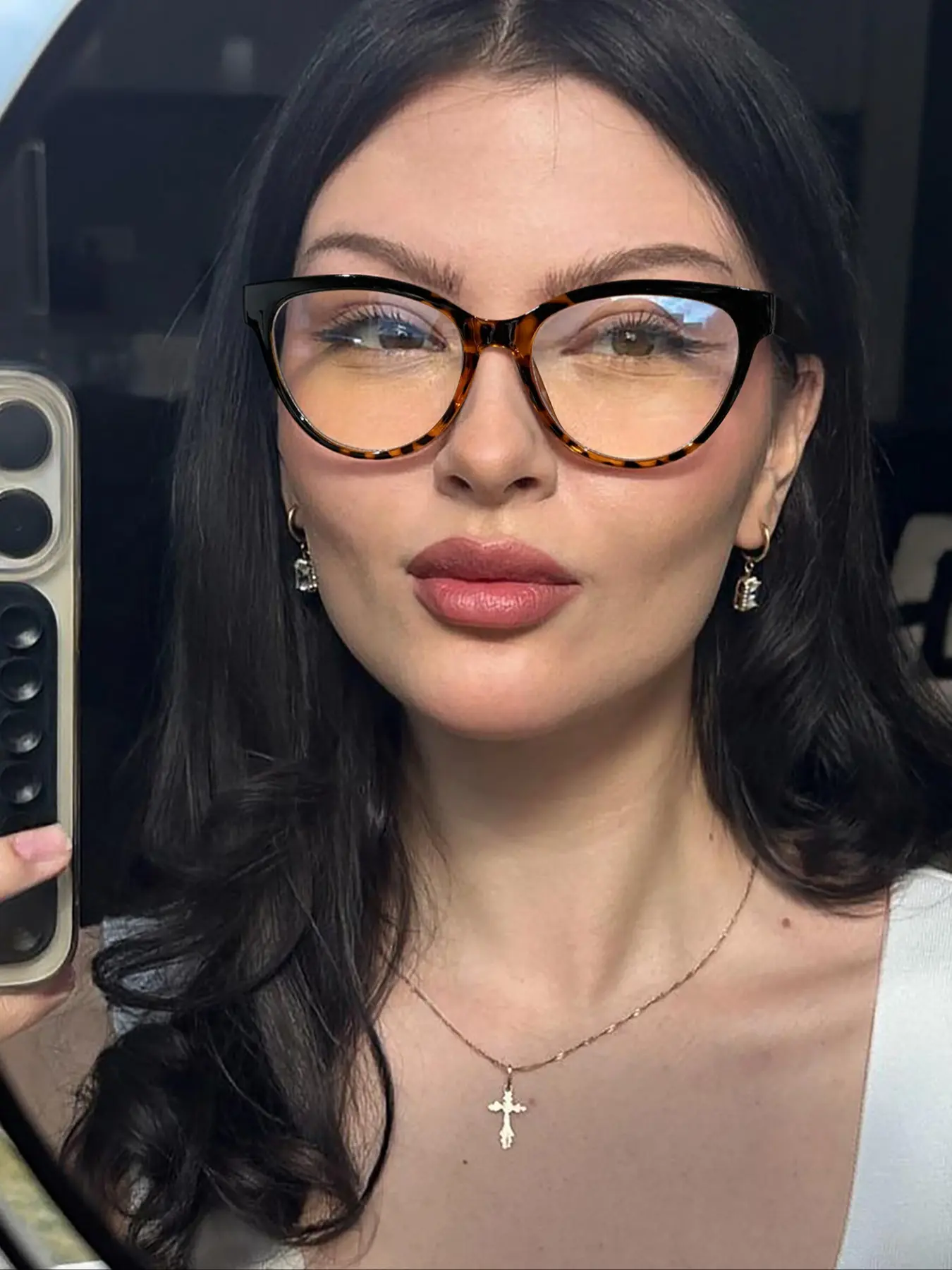 Unisex Fashion Colorblock Retro Cat Eye Glasses Frame, Casual Style, Anti-Blue Light, PC Material, All Seasons, Perfect for Students, Stylish Eyeglass, Fashion Frame Eyeglasses