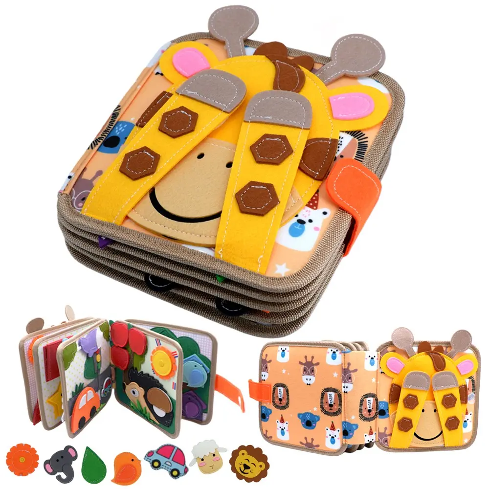 Busy Book for 1-3 Year Old, Montessori Travel Toy, Toddler Busy Board, Early Education Learning Activity Book, Washable Felt Busy Board, Felt Board for Toddlers, Birthday Gift