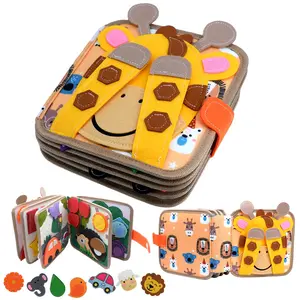 Busy Book for 1-3 Year Old, Montessori Travel Toy, Early Education Learning Activity Book, Washable Felt Busy Board, Birthday Gift