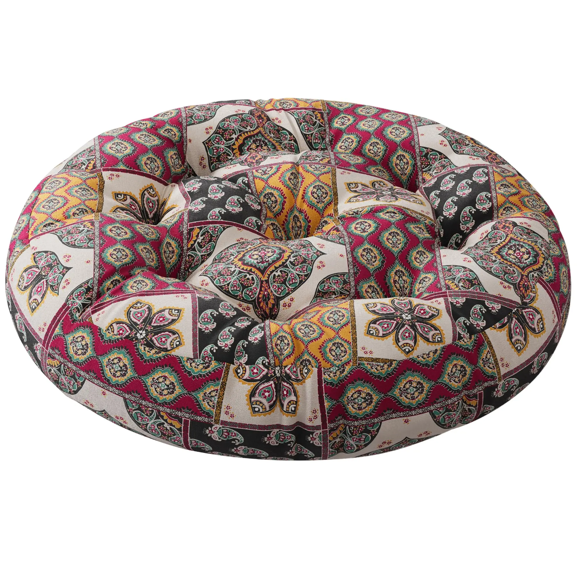 Codi Meditation Floor Pillow, Boho Pillows Seating for Adults & Kids, Large Round Cushion for Yoga Living Room Tatami Sitting, Memory Foam Added, 22x22 Inch, Blue