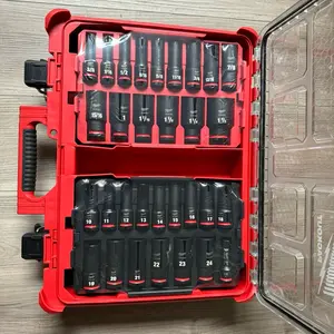 SHOCKWAVE Impact-Duty 1/2 in. Drive Metric and SAE Deep Well Impact PACKOUT Socket Set (31-Piece)